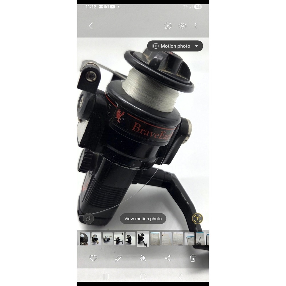 Vintage Eagle Claw Brave Eagle QE20 Spinning Reel - 5.2:1 Gear Ratio - Graphite